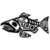 CafePress Native American Salmon Rectangle Bumper Sticker Car Decal