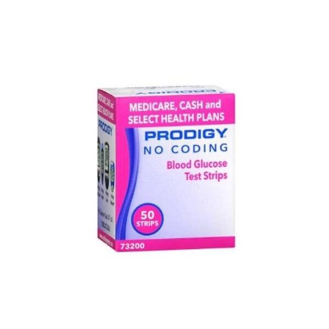 PRODIGY No Coding Blood Glucose 100 Test Strips 2 Boxes Of 50 Count Exp 6/2025