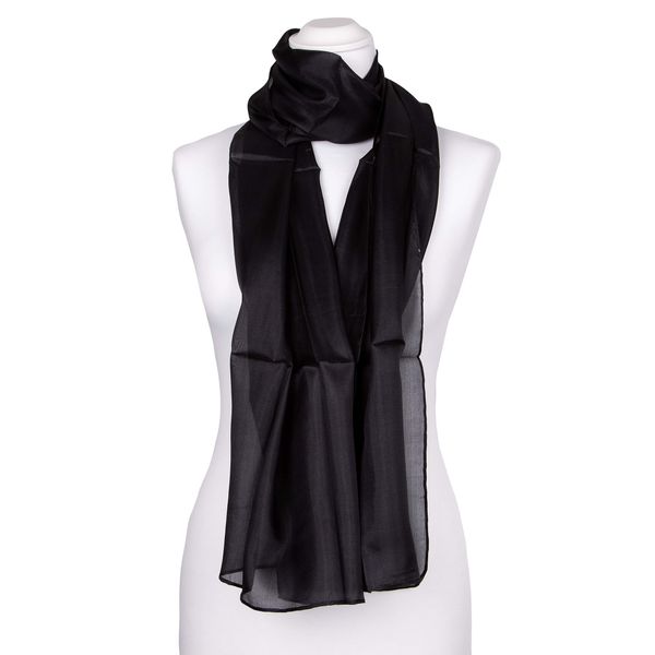 Tinitex Silk Scarf 180 x 45 cm Black, black