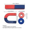 Physics Science Magnetic Kit Educational Science Experiment Tool Rod Ring Horseshoe Compass Magnet