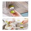 Soap Dispenser Palm Dish Scrub Brush with Storage Bracket and Drain Base - Green