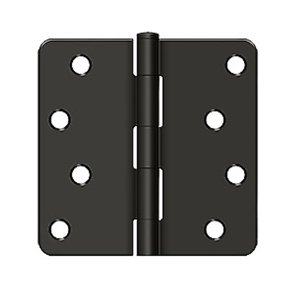 4" Height X 1/4" Radius Plain Bearing Mortise Door Hinge Radius Corner Oil Rub