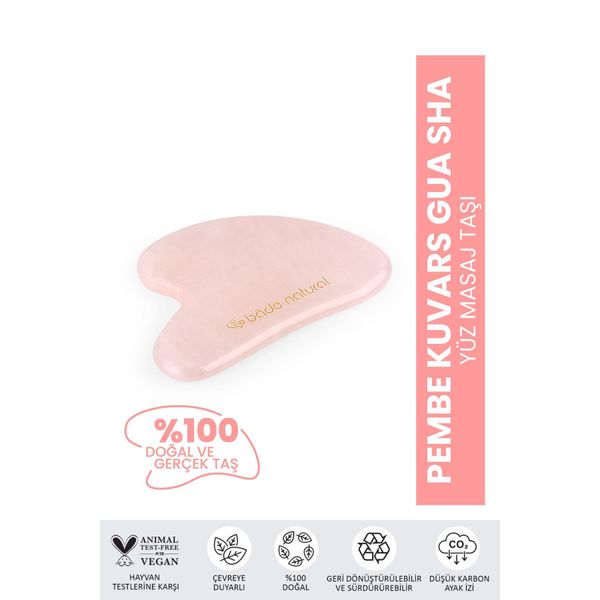 Pembe Pembe Kuvars Gua Sha %100 Doğal Ve Gerçek Yüz Masaj Taşı Sıkılaştırıcı Evet Gua Sha