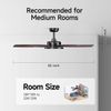 Ceiling Fans with Lights,52 Inch,Remote Control,Dimmable,Quiet Reversible DC Mot