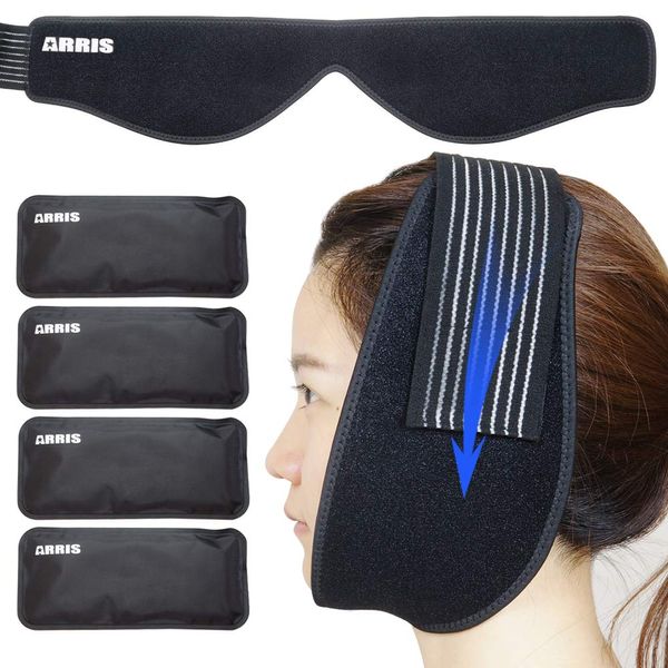 ARRIS Ice Pack for Jaw/Chin/Head/Face, Hot Cold Therapy Wrap with Reusable Gel Pack for Pain Relief of Mouth, Wisdom Teeth, Dental Implant, Sports Injury, Oral Facial Jaw Surgery, TMJ, Headaches Pain