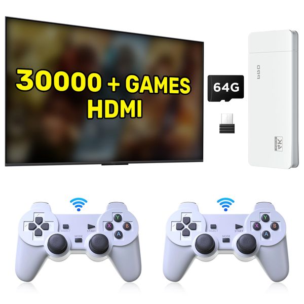 Retro Game Console Stick with Built in 30,000 Games, 4K HD Video Game Console Stick, Wireless Retro Game Console Retro Gaming Stick, Emulator Console Plug and Play Games for TV