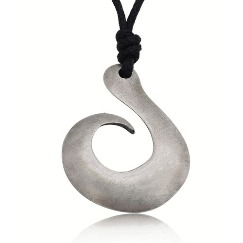 Vietguild New Beautiful Maori Fishing Hook Silver Pewter Charm Necklace Pendant Jewelry