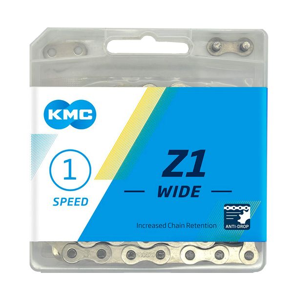 KMC Z1 Wide Single Speed Chain, Silver, 112 Link