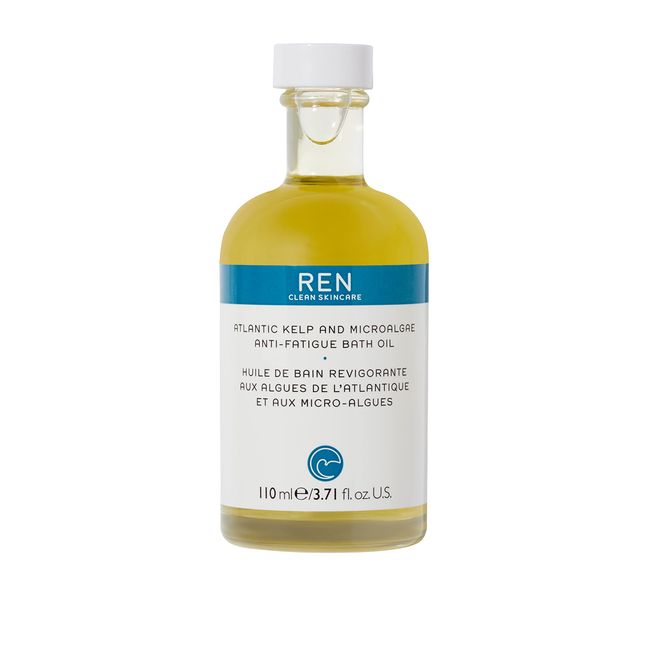 REN Clean Skincare Atlantic Kelp and Microalgae Anti-Fatigue Bath Oil, Cruelty Free and Vegan, 3.71 Fl Oz