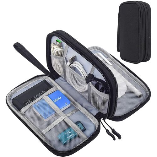 CAOODKDK Electronics Accessories Organizer Pouch Bag, Travel Universal Organizer for Cable, Charger, Phone, SD Card, Business Travel Gadget Bag