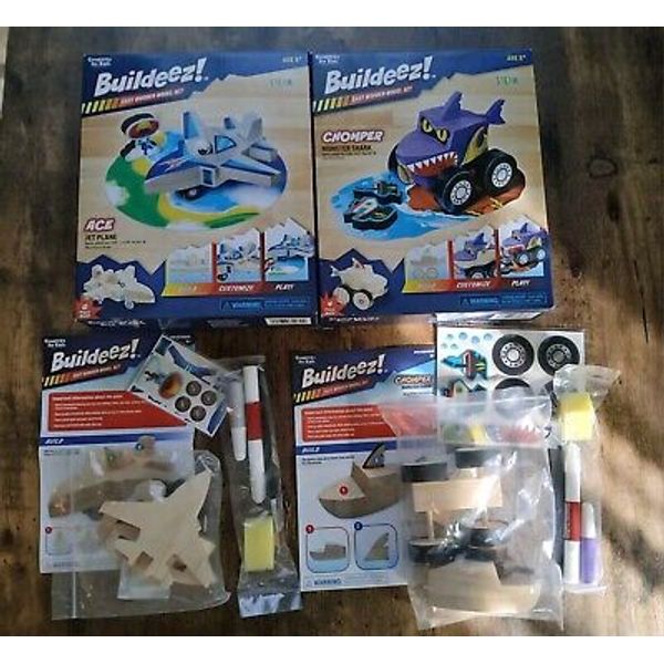 Kids Building Set Jet Plane Monster Shark Craft Set Wooden Model Kit Hobby New