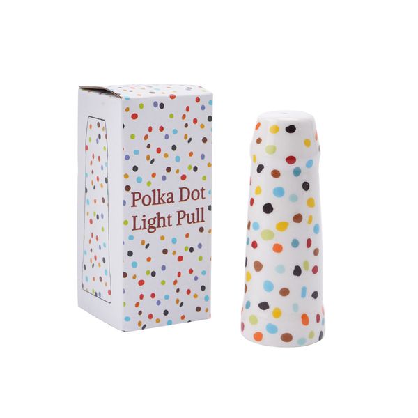 CGB Giftware | Multicolour Polka Dot Pattern Bathroom Light Pull | Length 11cm | Made from Ceramic | ZX609