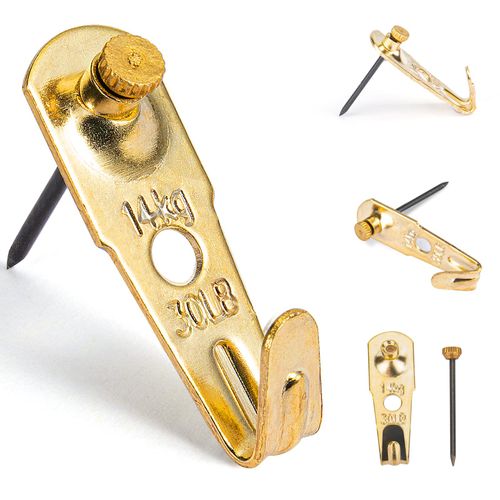 30 lb Picture Hangers (30 Set), Professional Hanging Hooks with Nails, Premium Drywall & Wooden Wall Picture Hangers
