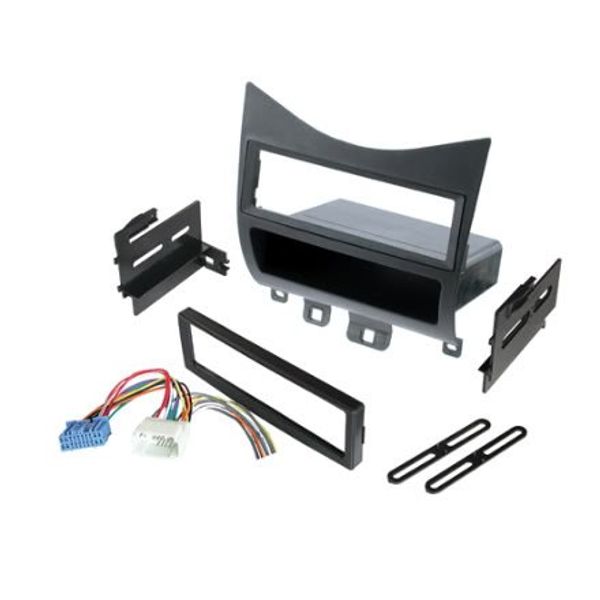 Radio Stereo Installation Single ISO Din Dash Kit with Wire Harness Adapter Compatible with Honda Accord 2003-2007