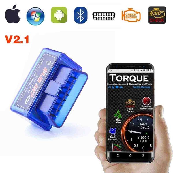OBD2 Mini ELM327 Bluetooth Adapter Car Code Reader Compatible with Android, IOS