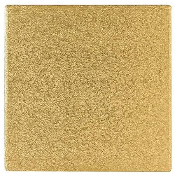 HoitoDeals 8 Inch Double Thick Square Foiled Cake Boards Hardboards Base (10Pcs Gold)