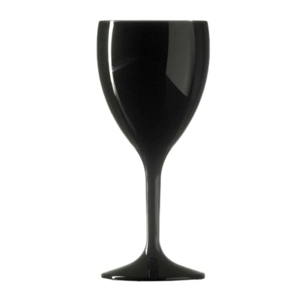 We Can Source It Ltd - Black Polycarbonate 11oz Reusable Wine Glasses - Virtually Unbreakable - Pack of 4