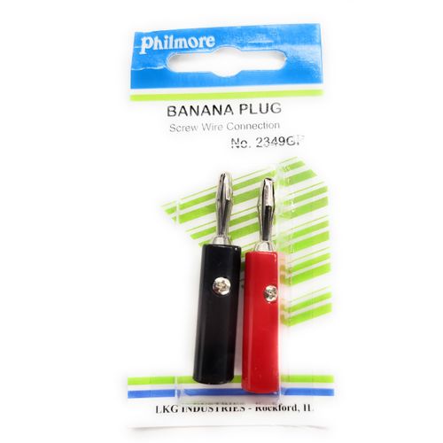 Philmore 2349GP Banana Plug Set, 1-Red and 1-Black, Display Packaged