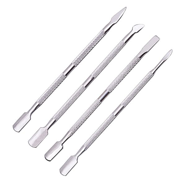 4PCS Cuticle Pusher Remover and Cutter,Acetone Gel Nail Polish Remover Stainless Steel Manicure Pedicure Tools,Cuticle Peeler Scraper for Fingernails and Toenails Cuticle Nail Polish Peeler Scraper