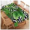 Walmsco Tablecloth Green Leaves Tropical Geometric Patterns Decor For Dining Room Kitchen Rectangular Table Cover 132 * 178cm
