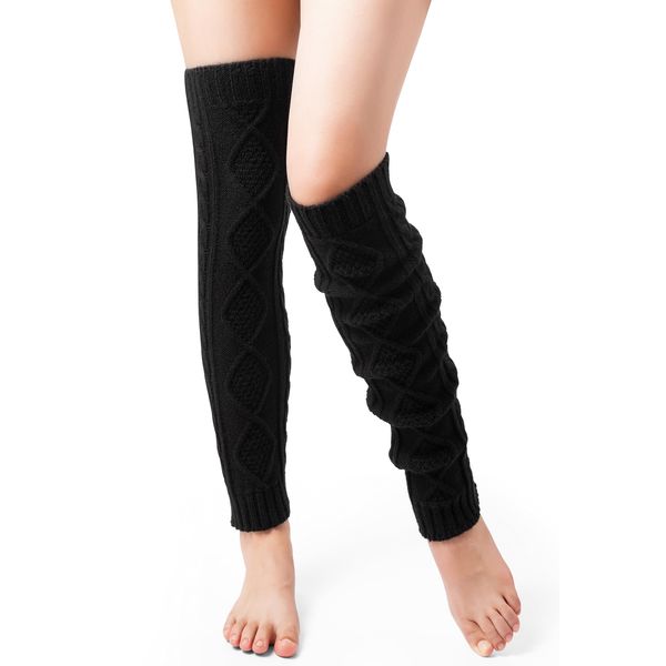 DOFOWORK Leg Warmers - Leg Warmers for Women/Girls, 80s Accessories for Women Inspired Outfits for Yoga, Dance, Running, Hiking - Black