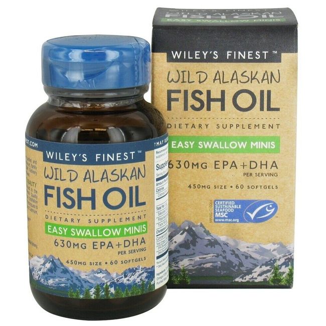 Wiley's Finest Wild Alaskan Fish Oil Easy Swallow Minis 450 mg., 60 Softgels