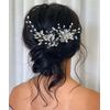 Unicra Bride Wedding Hair Comb Leaf Headpiece Silver Rhinestone Bridal Hair Combs Side Accessories for Women and Bridesmaid