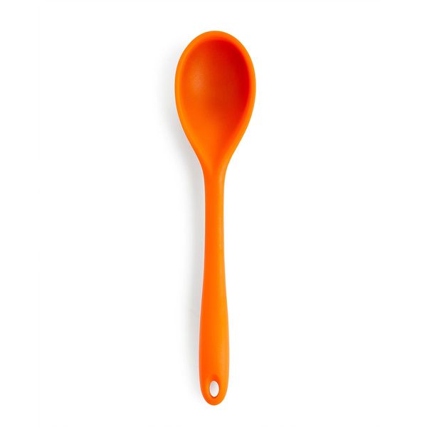 Art + Cook Non Scratch Silicone Solid Cooking Spoon 10.5", Orange