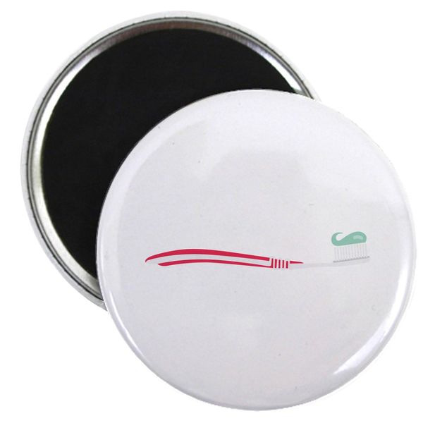 CafePress Toothbrush Magnets 2.25" Round Button Magnet (10 Pack)