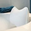 Navaris Bath Pillow for Head Neck Support - Small Anti-Slip Cushion for Pool, Hot Tub, Home Spa and Relaxation with 2 Suction Cups - White