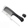 3 Pcss Wide Tooth Detangling Hair Comb Detangling Hair Comb Hair Styling Comb Set, Carbon Fiber Styling Cutting Comb Anti Static Heat Resistant Comb for Curly Straight Long Hair, Black