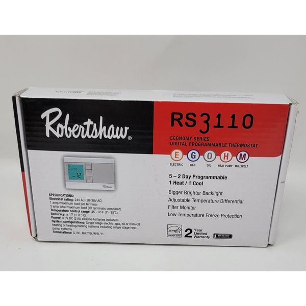 Robertshaw RS3110 Digital Programmable Thermostat