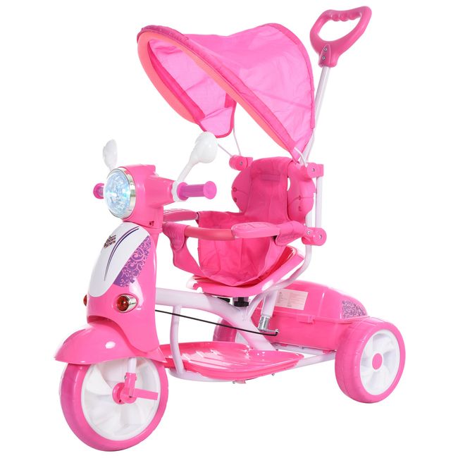 Kids Outdoor Toddler Tricycle 3 Foldable bike for 18 Months to 6 Years Old Pink