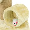 KCT Beige Kitten Scratching Scratch Post Activity Play Tunnel Cat Scratching Post Sisal Tree Toy