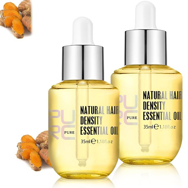 2PCS Purc Hair Density Essential Oil, Hair Regrowth Essential Oil Natural Serum