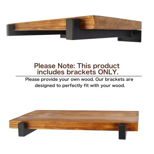 EZYDECOR Shelf Bracket 6 Inch Black Shelf Brackets Wall Mounted Industrial Shelving Brackets Metal Shelf Support with Lip (6 Pack)