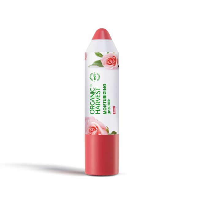 Organic Harvest Moisturizing Lip Butter: Rose | Tinted Lip Butter for Women, Men & Kids | Best Organic Lip Balm | 100% American Certified Organic | 4gm