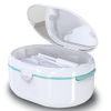 Dentures Case, Denture Cup Denture Bath Box Double Layer Dry and Wet Separation Portable False Teeth Container, Denture Cups for Soaking Dentures for Cleaning Household Office Travel(White)
