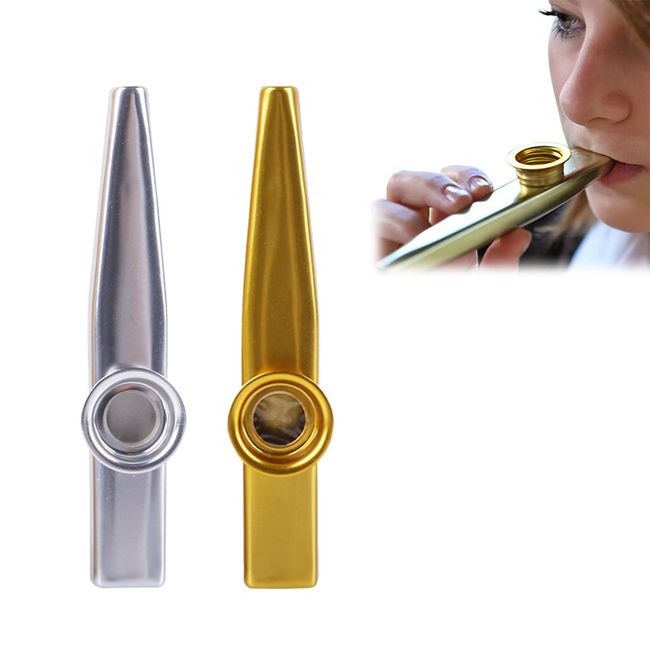 Kazoo, Kazoo Metall, 2 Stück Aluminiumlegierung Kazoo, Kazoo Set, Goldenes Kazoo Instrument, Metall Kazoo Musikinstrument, Kinder Kazoo, Kazoos Musical Instruments, Aluminiumlegierung Cazoo