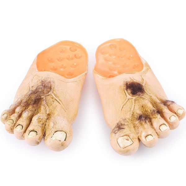 Giant Bare Feet Big Hairy Feet Halloween Cosplay Giant Feet Bigfoot Count Slippers Costume Masquerade Props Halloween Costumes