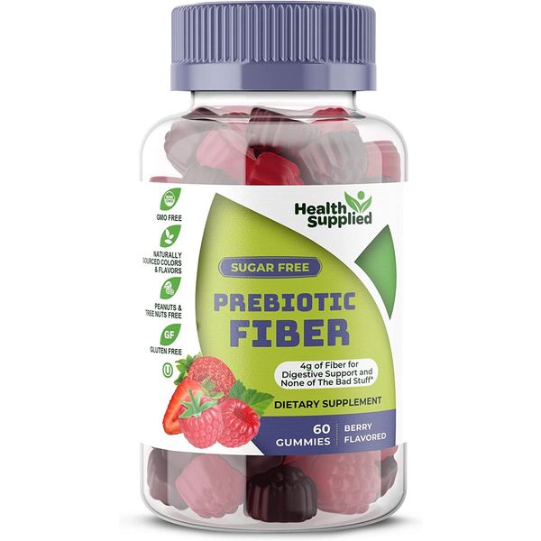 Fiber Prebiotic Gummies Sugar Free, Keto Friendly Dietary Supplements