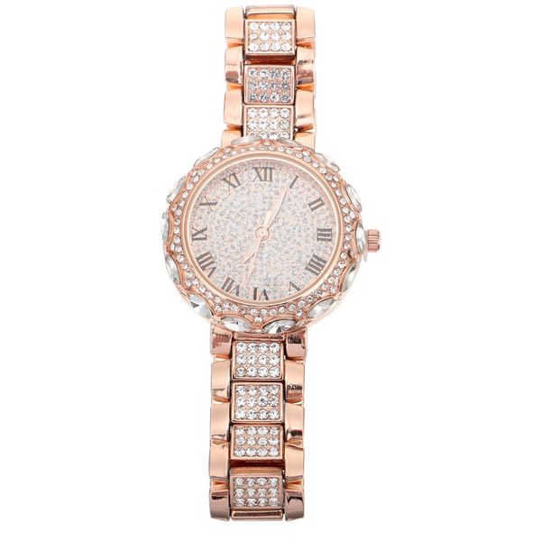 Hemobllo Elegant Watch, Girl Watch Rhinestone Wristwatch Female Watch Business Women Watch (Rose Gold)