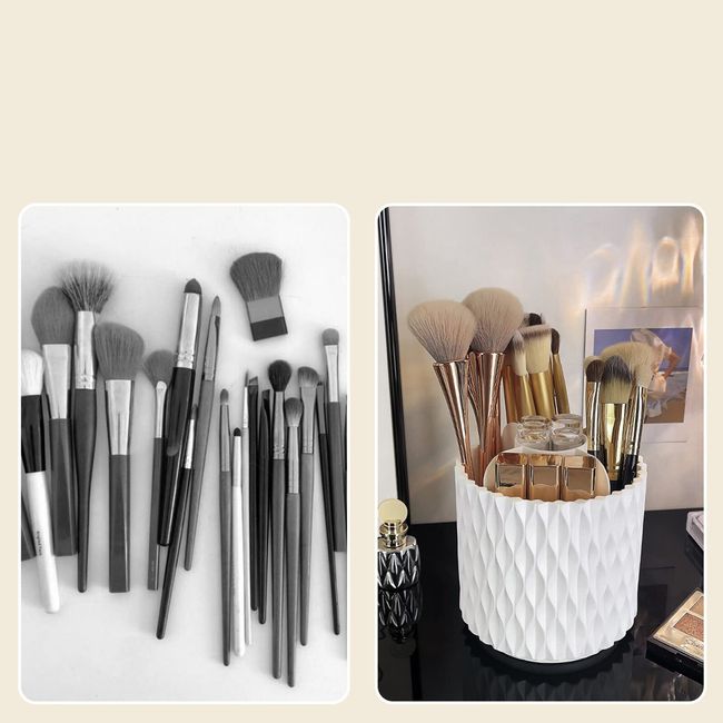 Makeup Brush Holder, 360 Rotating Makeup Brush Storage Barrel, Makeup  Organiser For Makeup Brush, Lipstick, Lip Gloss