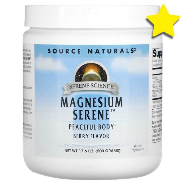 Source Naturals Magnesium Serene Berry Flavor 17.6 oz. 500 g, 498.95 g steel strength