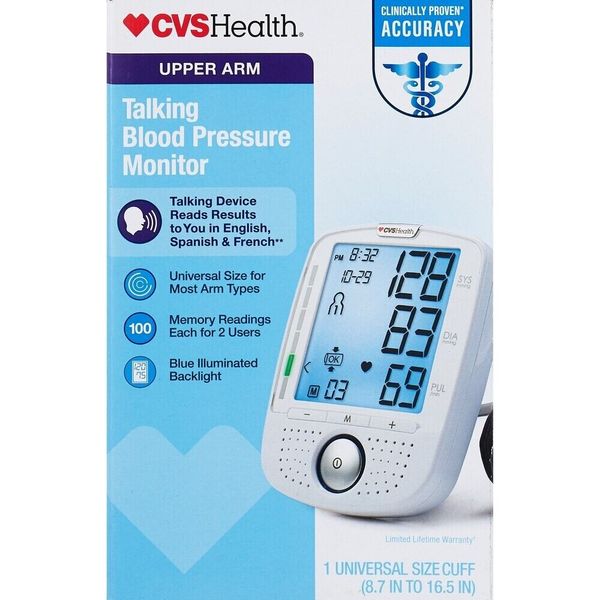 CVS Health Talking Upper Arm Blood Pressure Monitor  # 420527