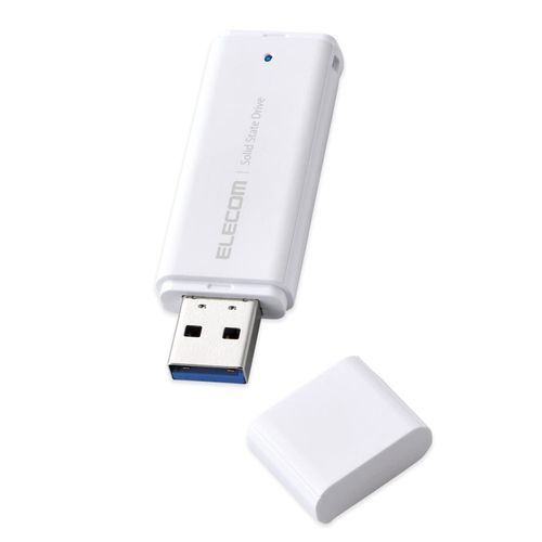 Elecom ESD-EMC0250GWH External SSD 250GB Portable USB 5Gbps / USB 3.2 (Gen2) Compatible, Small, Cap, White