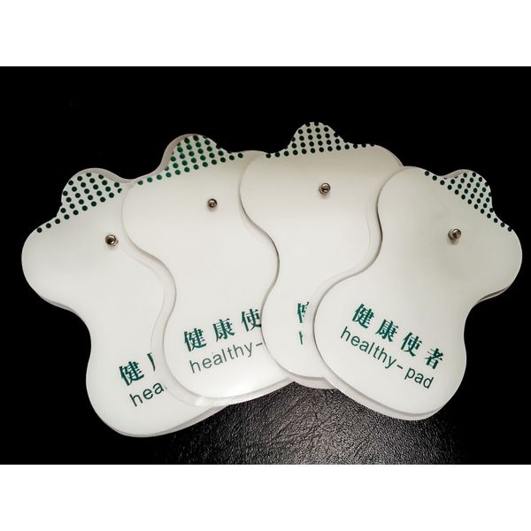 OMRON COMPATIBLE REPLACEMENT MASSAGE PADS (8) WITH 3.5mm QUAD 4 SNAP LEAD CABLE