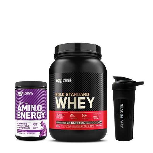 [+Shaker] Gold Standard Whey 907g Choco + Amino Energy 270g Grape