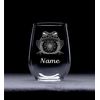 Frog with name 17 oz. stemless wine glass