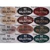 No Soliciting Sign - Cream - Laser Engraved Signage Material